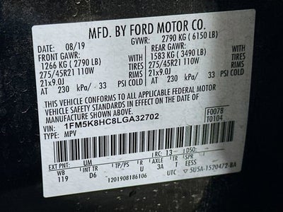 2020 Ford Explorer Platinum