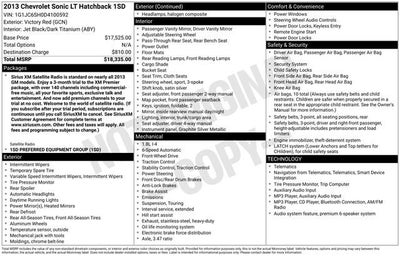 2013 Chevrolet Sonic LT