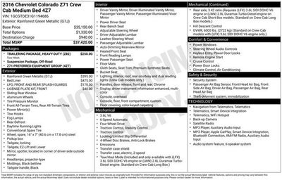2016 Chevrolet Colorado 4WD Z71
