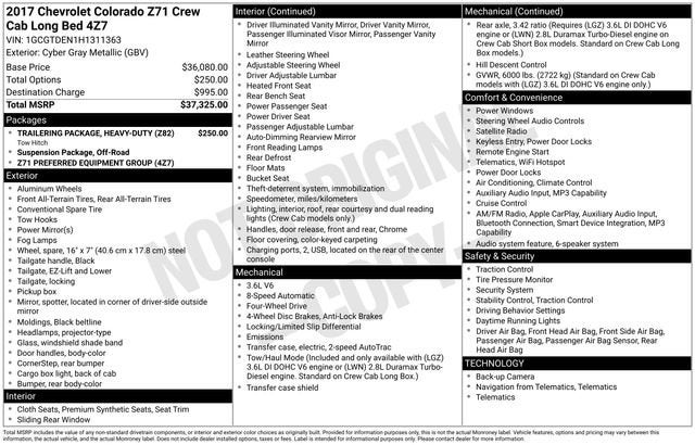 2017 Chevrolet Colorado 4WD Z71