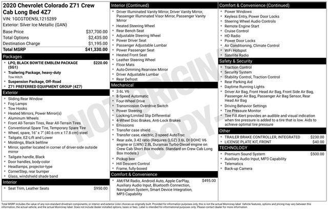 2020 Chevrolet Colorado 4WD Z71
