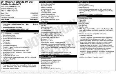 2019 Chevrolet Colorado 4WD Z71