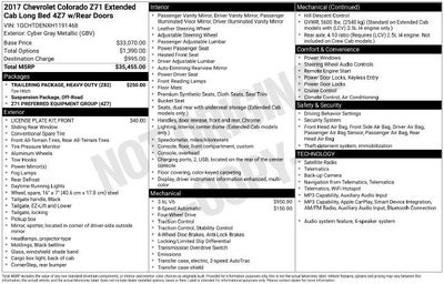 2017 Chevrolet Colorado 4WD Z71