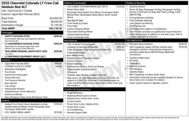 2020 Chevrolet Colorado 4WD LT
