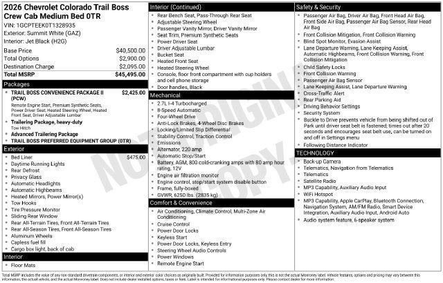 2026 Chevrolet Colorado Trail Boss