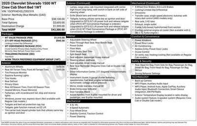 2020 Chevrolet Silverado 1500 Work Truck