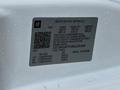 2021 Chevrolet Express Cargo 2500 WT