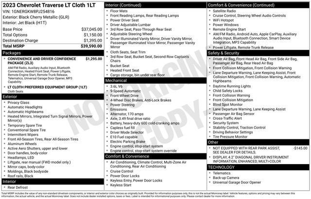 2023 Chevrolet Traverse LT Cloth