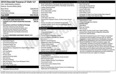 2018 Chevrolet Traverse LT Cloth