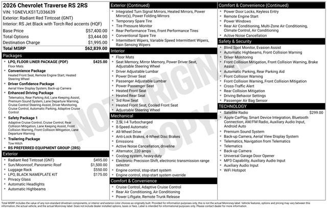 2026 Chevrolet Traverse RS