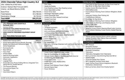2026 Chevrolet Tahoe High Country