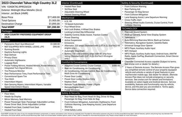 2023 Chevrolet Tahoe High Country