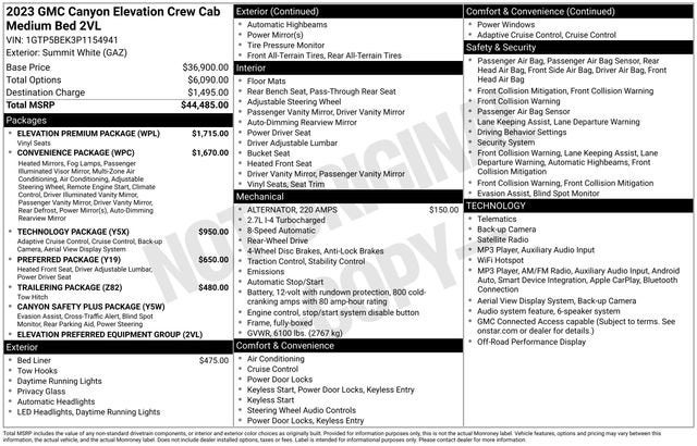 2023 GMC Canyon 2WD Elevation