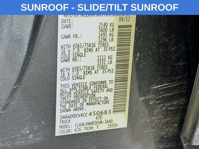 2012 Nissan Frontier PRO-4X