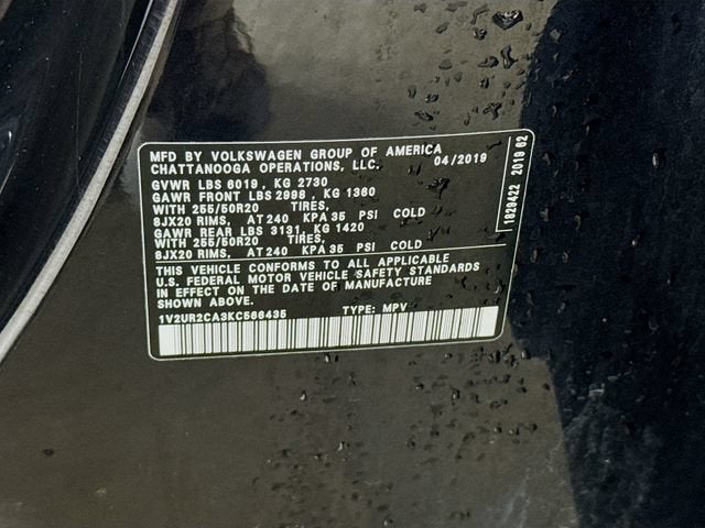 2019 Volkswagen Atlas 3.6L V6 SE w/Technology