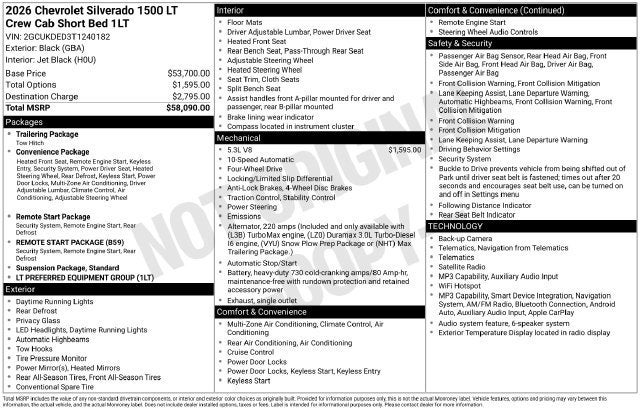 2026 Chevrolet Silverado 1500 LT
