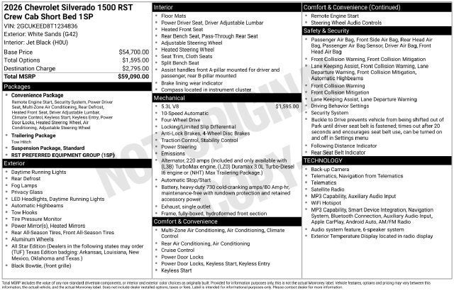 2026 Chevrolet Silverado 1500 RST