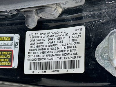 2012 Honda Civic Cpe LX