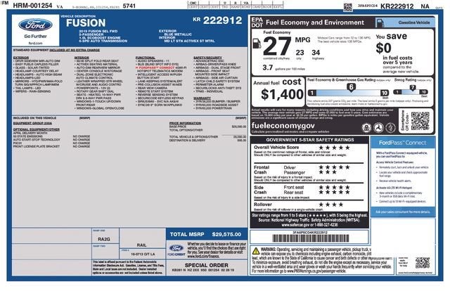 2019 Ford Fusion SEL