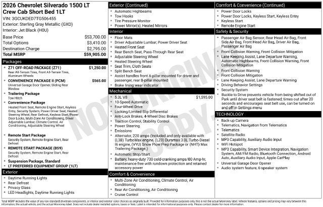 2026 Chevrolet Silverado 1500 LT