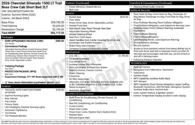 2026 Chevrolet Silverado 1500 LT Trail Boss