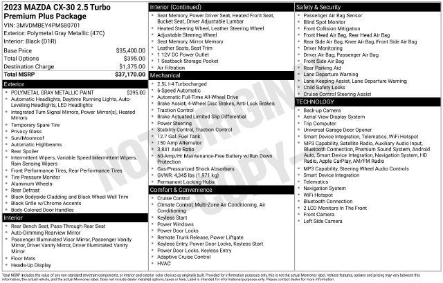 2023 Mazda Mazda CX-30 2.5 Turbo Premium Plus Package