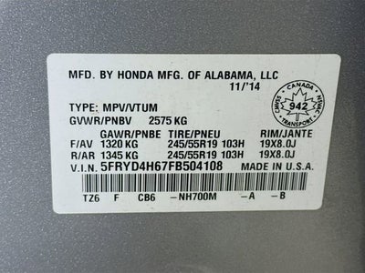 2015 Acura MDX Tech/Entertainment Pkg