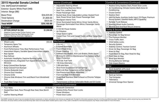 2015 Hyundai Sonata 2.4L Limited
