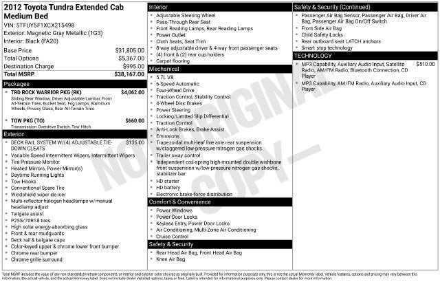 2012 Toyota Tundra Grade 5.7L V8