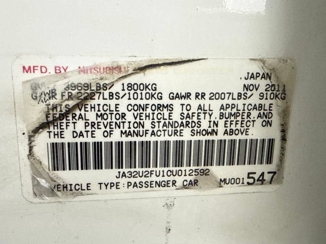 2012 Mitsubishi Lancer ES