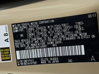 2013 Toyota FJ Cruiser NA