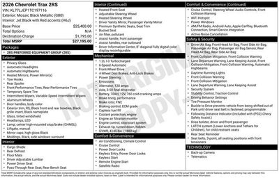 2026 Chevrolet Trax 2RS