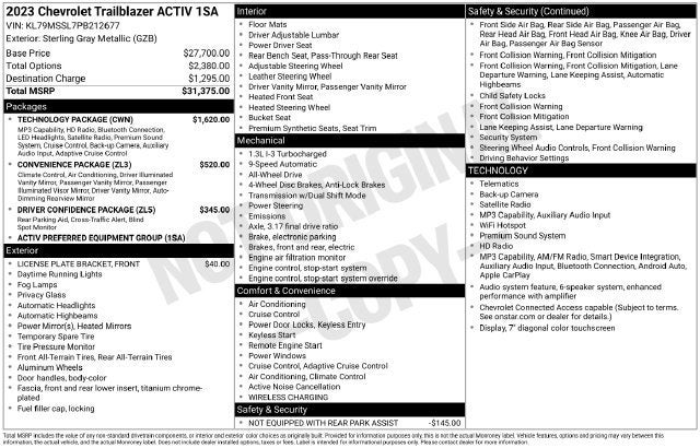 2023 Chevrolet Trailblazer ACTIV