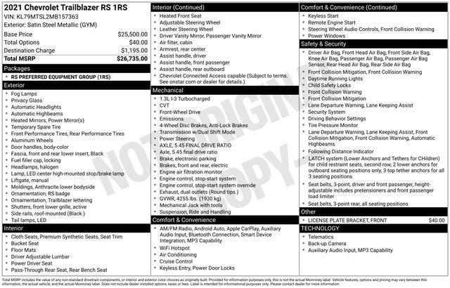 2021 Chevrolet Trailblazer RS