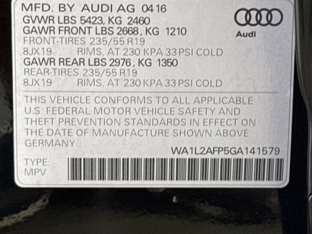 2016 Audi Q5 2.0T Premium